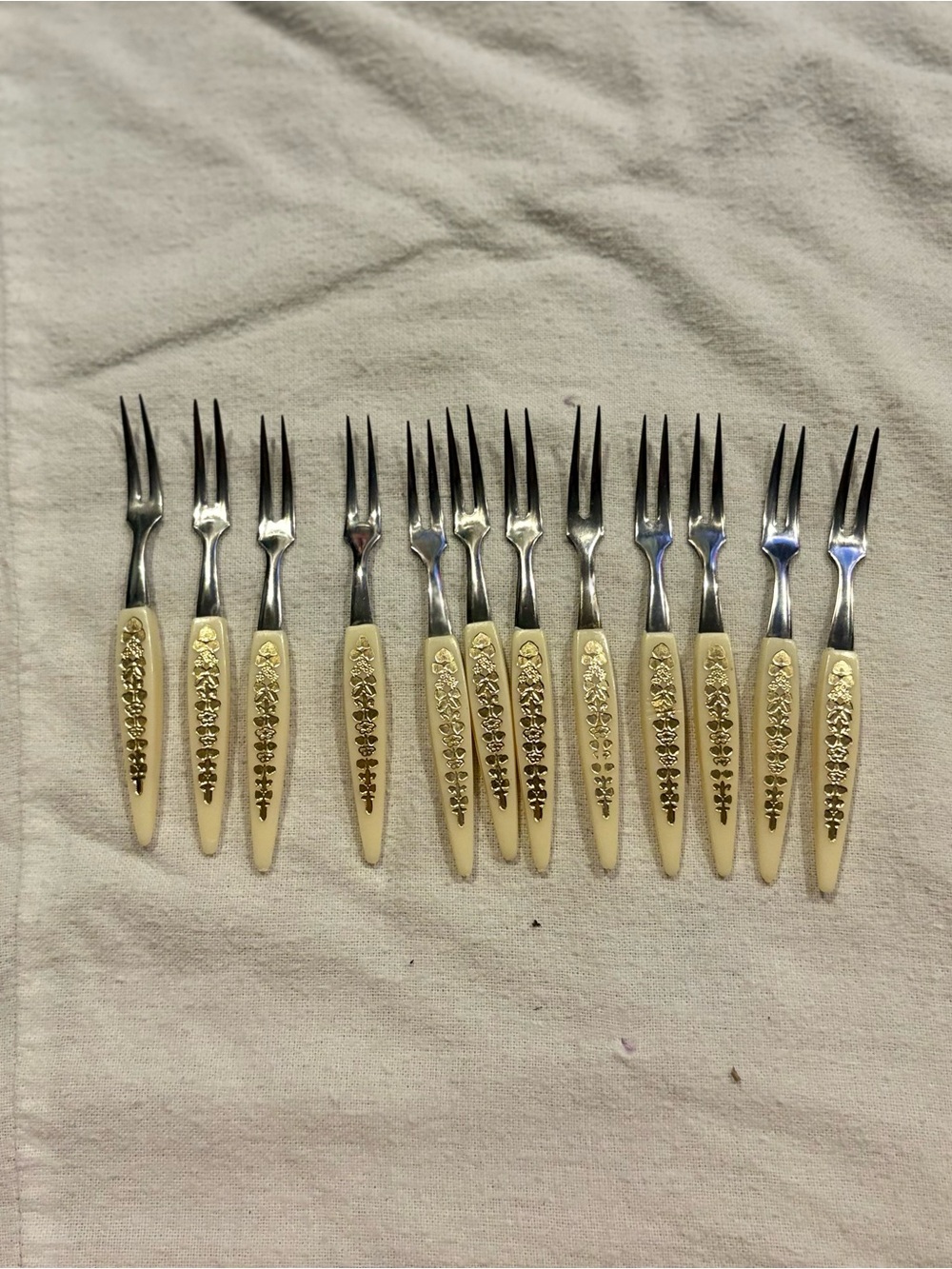 Little Forks Japan Set of 12 Vintage Stainless Steel Hors D'Oeuvre Forks